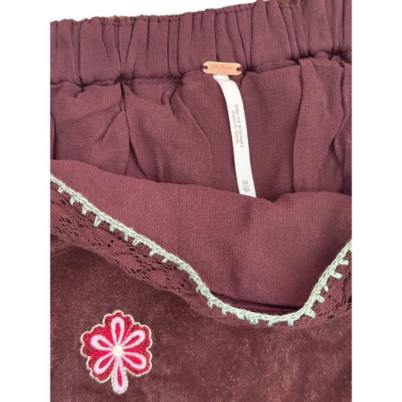 Free People Sz M Sonja Skirt Tank Set Maxi Brown Velvet Floral Boho Festival New - Picture 10 of 10